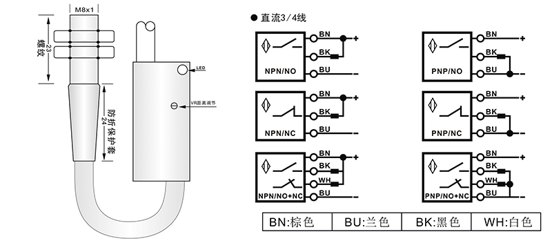 M8光電開關(guān)漫反射式