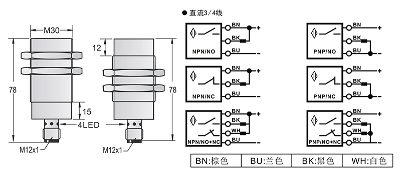 M30-M12金屬感應(yīng)面接近開關(guān)