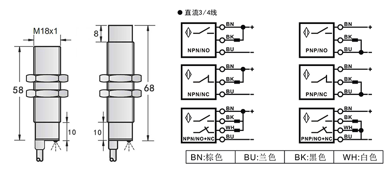 M18高溫150度電感式接近開(kāi)關(guān)