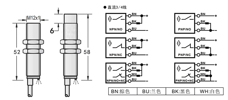 M12高溫150度電感式接近開關