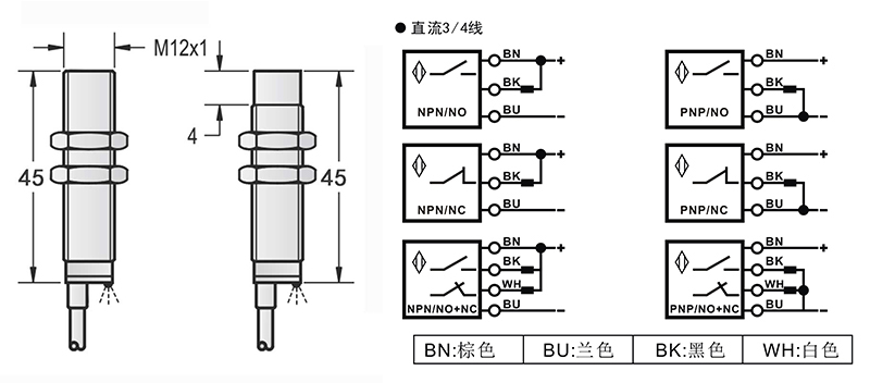 M12高溫100度電感式接近開關