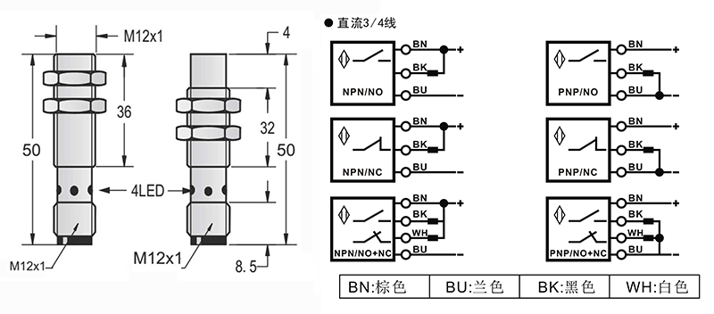 圓柱標(biāo)準(zhǔn)型接近開(kāi)關(guān)接頭式