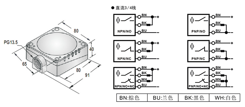 Q80方形電感式接近開關(guān)