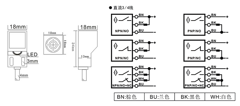 Q18方形電感式接近開關