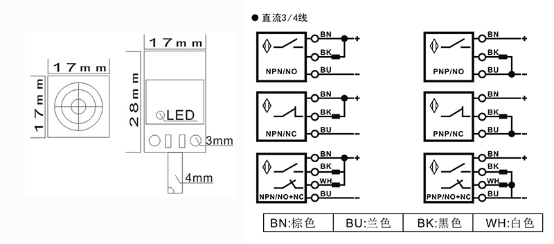 Q17土黃色方形電感式接近開關(guān)