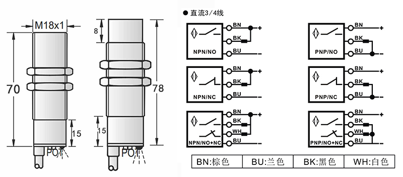 M18 銅管 出線式接近開關(guān)