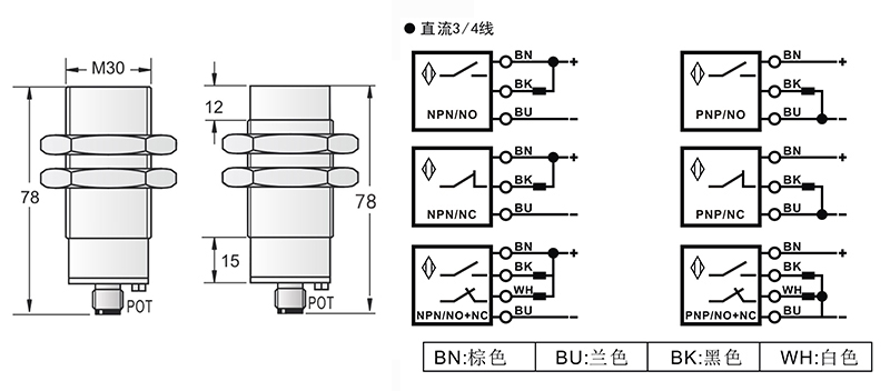 M30模擬量電流輸出 接頭式接近開關(guān)