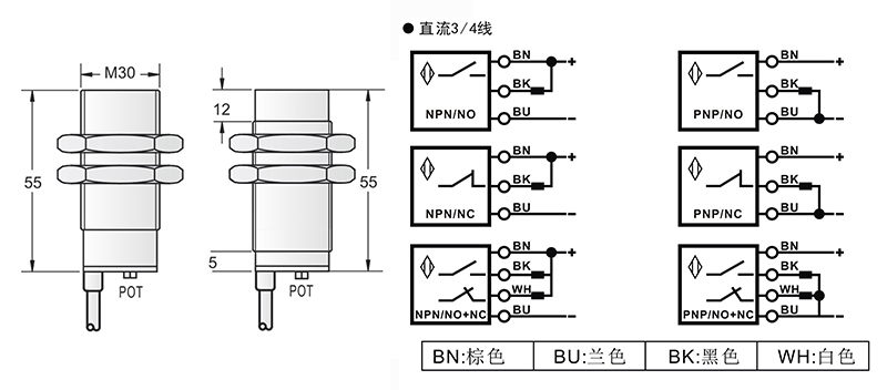 M30模擬量電流輸出 出線式接近開關